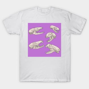 North American Predator Skulls Purple T-Shirt